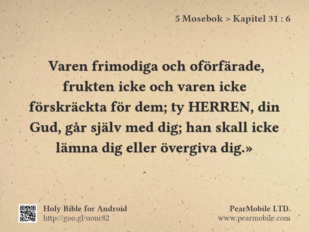 5 Mosebok, Kapitel 31:6